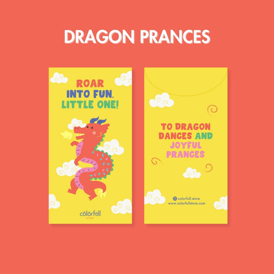Dragon Prances Angpao Sampul Duit Raya Money Envelopes (Pack of 8)