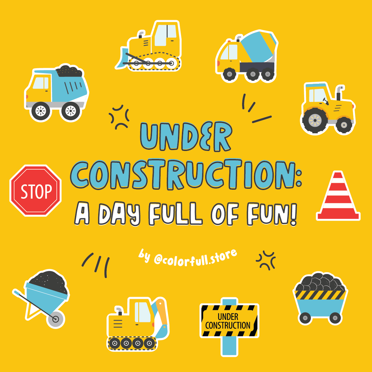 'Under Construction' Construction Greeting Card
