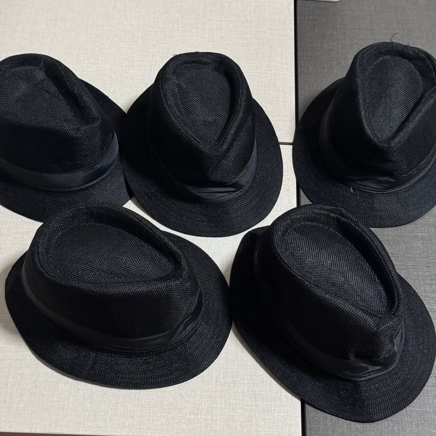 Kids Black Fedora Hats (All 5 pcs)