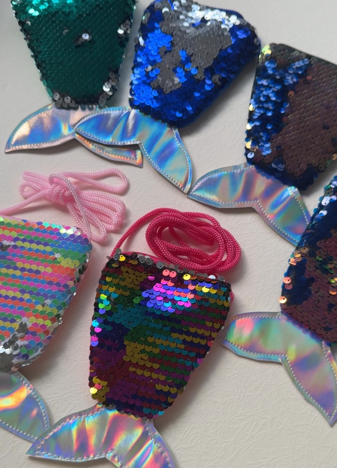 Mermaid Sequin Purse Crossbody Sling Bag (All 6pcs)
