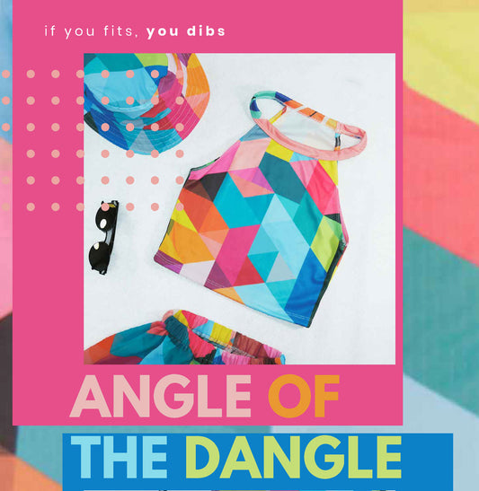 Angle of the Dangle Geometric Halter Crop Top