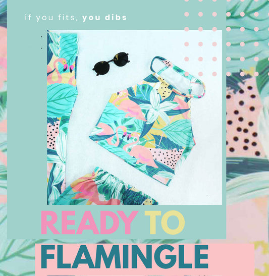 Ready to Flamingle Flamingo Halter Crop Top