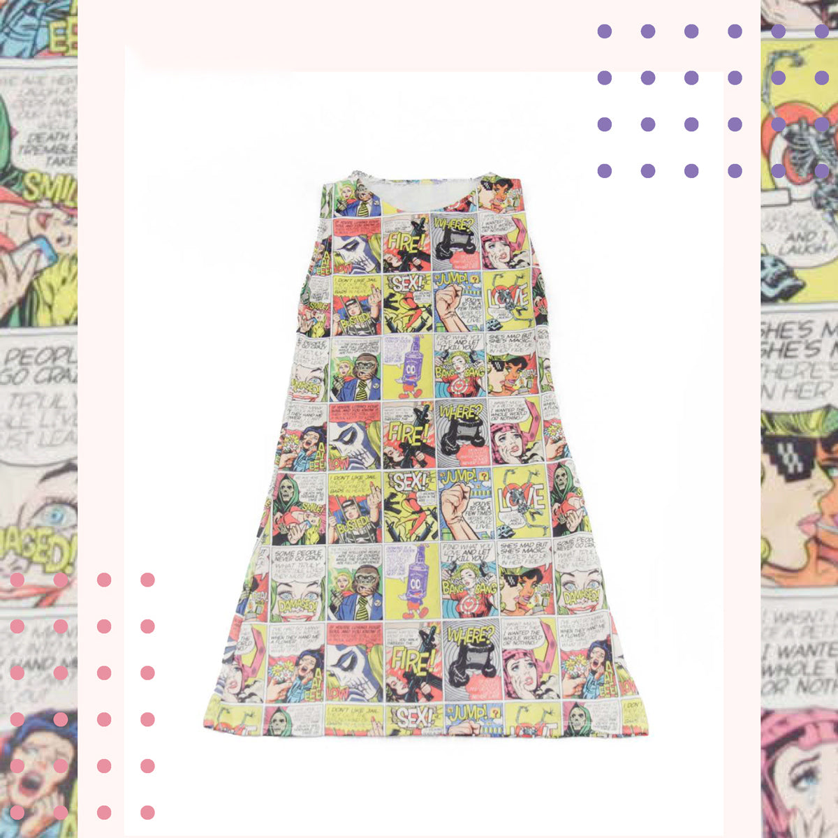 Retro Comic Shift Beach Dress