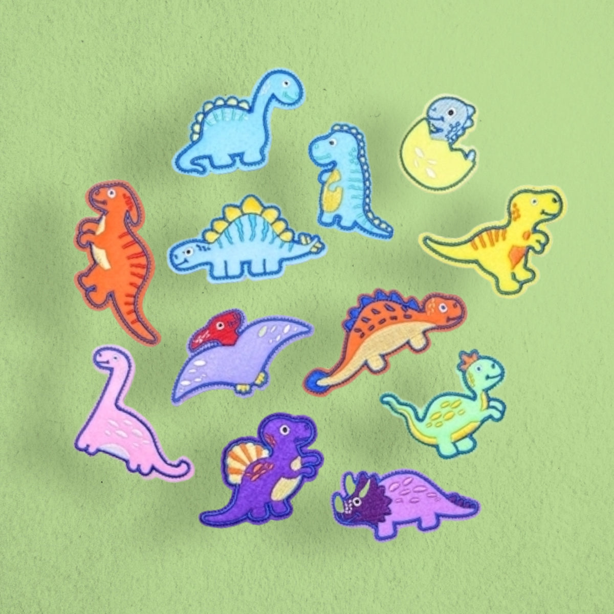 Dino Iron-on Patches Set