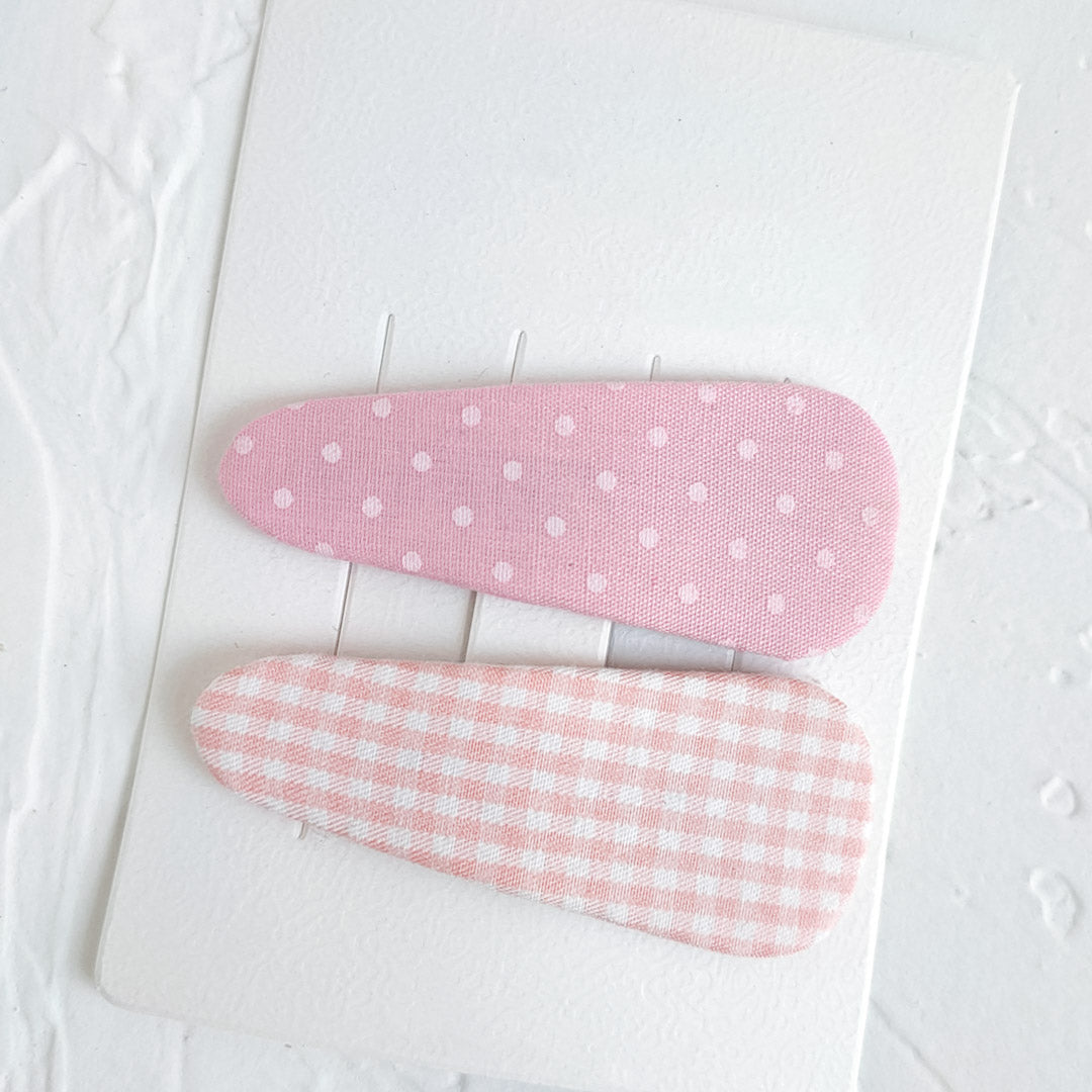 Gingham & Polka-dot Hair Clip Set - Colorfull Store