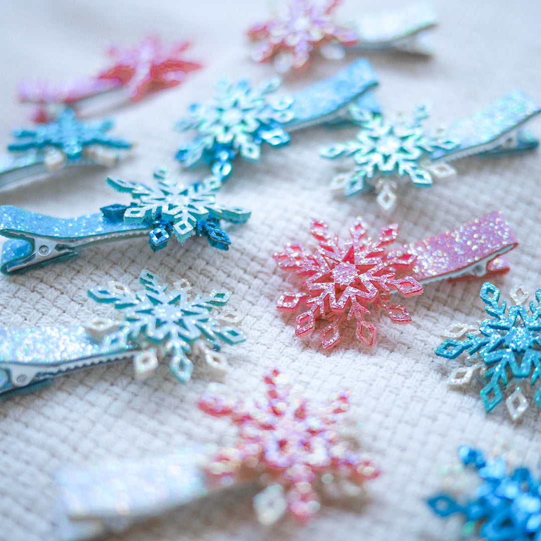 Glittery Snowflake Hairpin - Colorfull Store