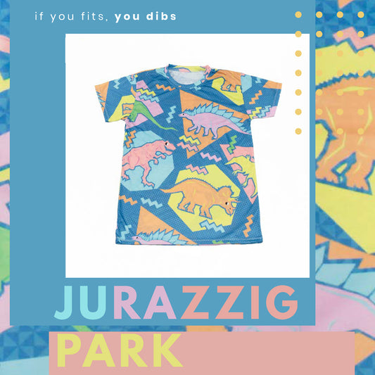 Jurazzig Park Blue Dinosaur Beach T-shirt