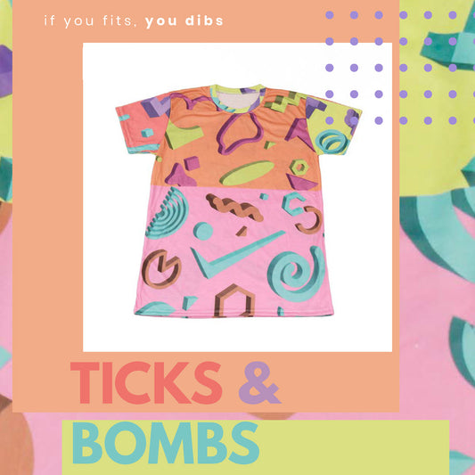 Ticks & Prints Abstract Beach T-shirt