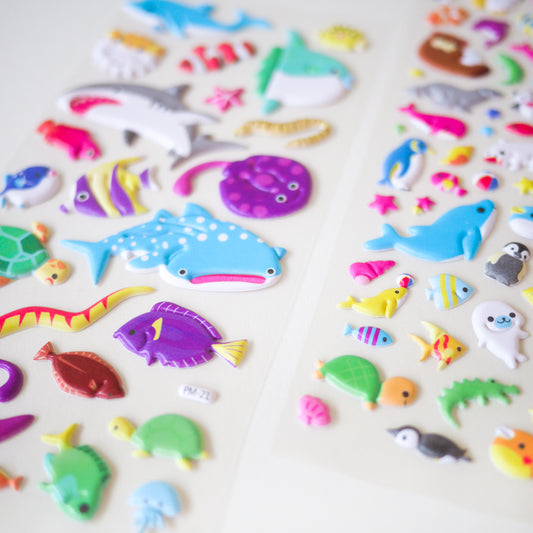 Marine Life Puffy Stickers (Assorted)