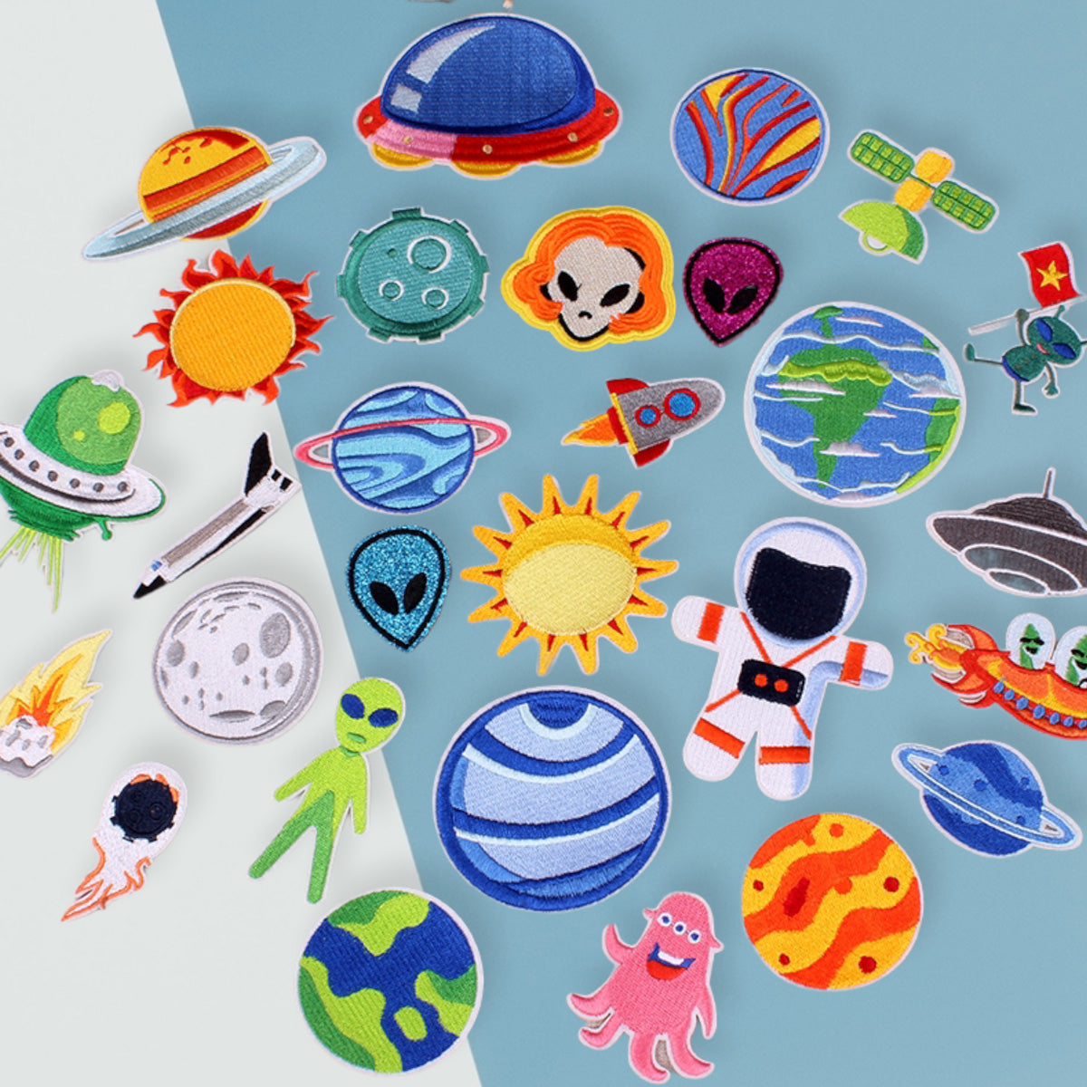 Outer Space Iron-on Patches (Set of 28)