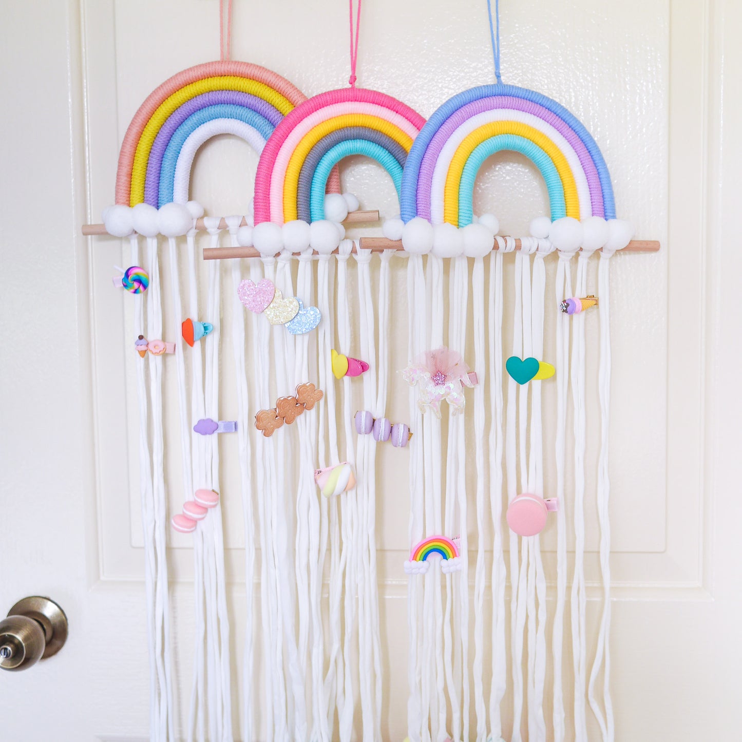 Cadeau Rainbow Wall Hanging Hair Clip Storage