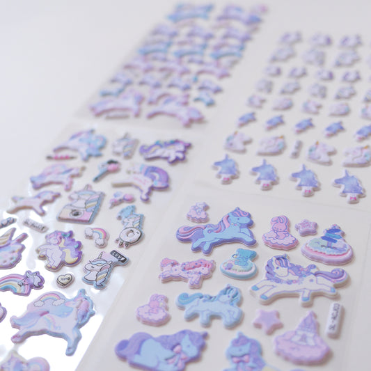 Unicorn Puffy Stickers A (Assorted)
