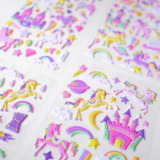 Unicorn Puffy Stickers C (Assorted)
