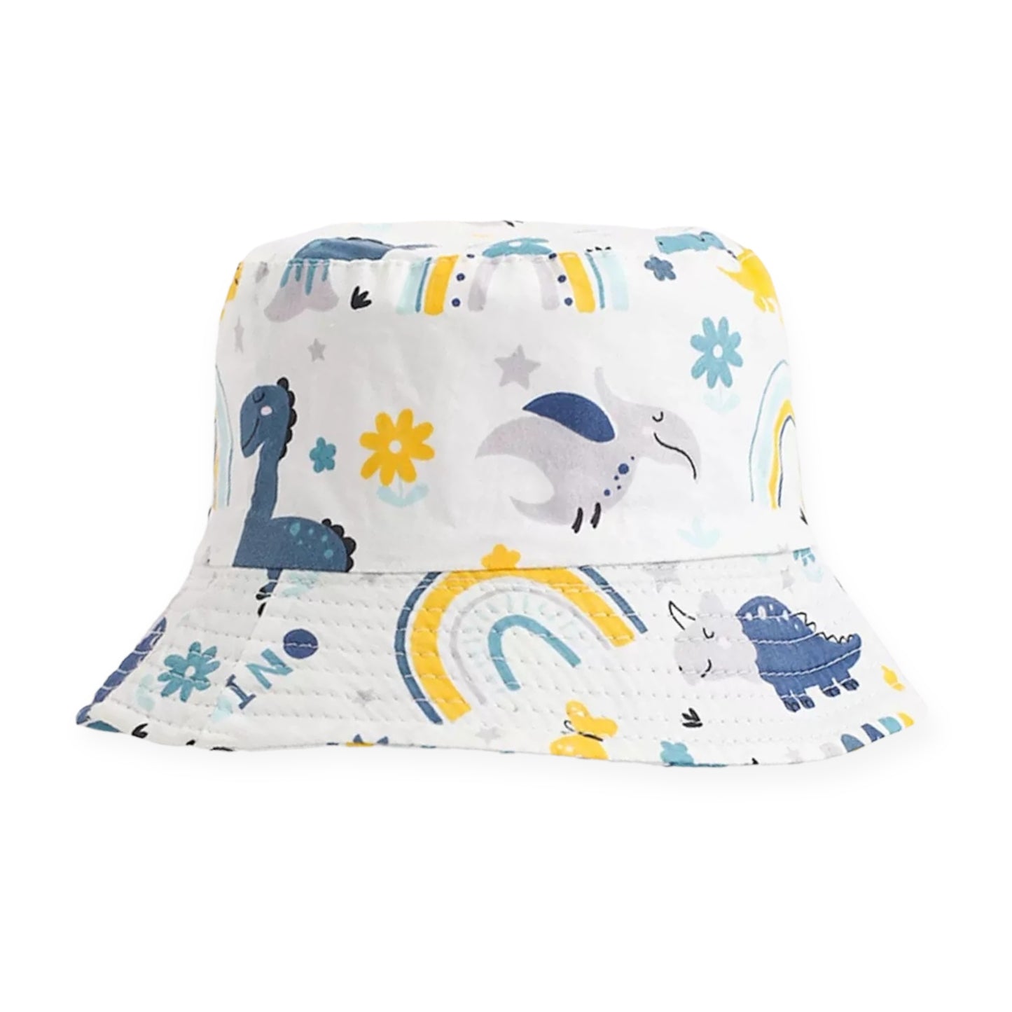 Rainbow Roar (White) Bucket Hat (2-5 years)