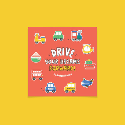 'Drive Your Dreams Forward' Transport Greeting Card