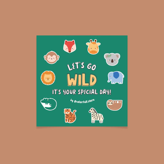 'Let's Go Wild' Safari Greeting Card