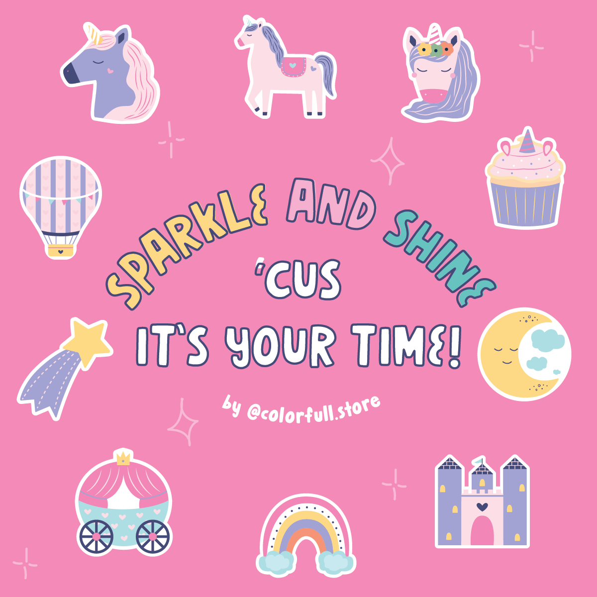 'Sparkle and Shine' Unicorn Greeting Card