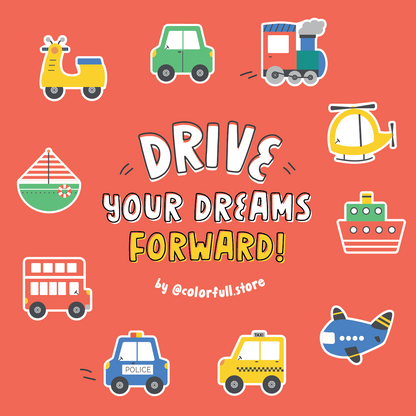 'Drive Your Dreams Forward' Transport Greeting Card