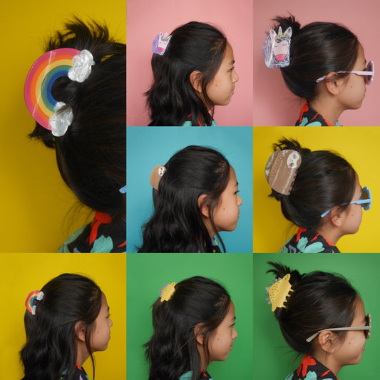 Twinning Rainbow Unicorn Dinosaur Sloth Hair Claws (Designed In Singapore)