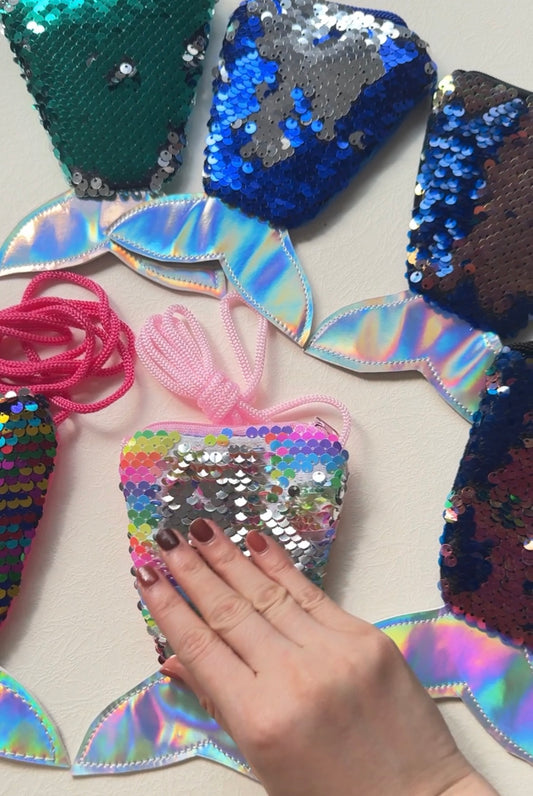 Mermaid Sequin Purse Crossbody Sling Bag (All 6pcs)