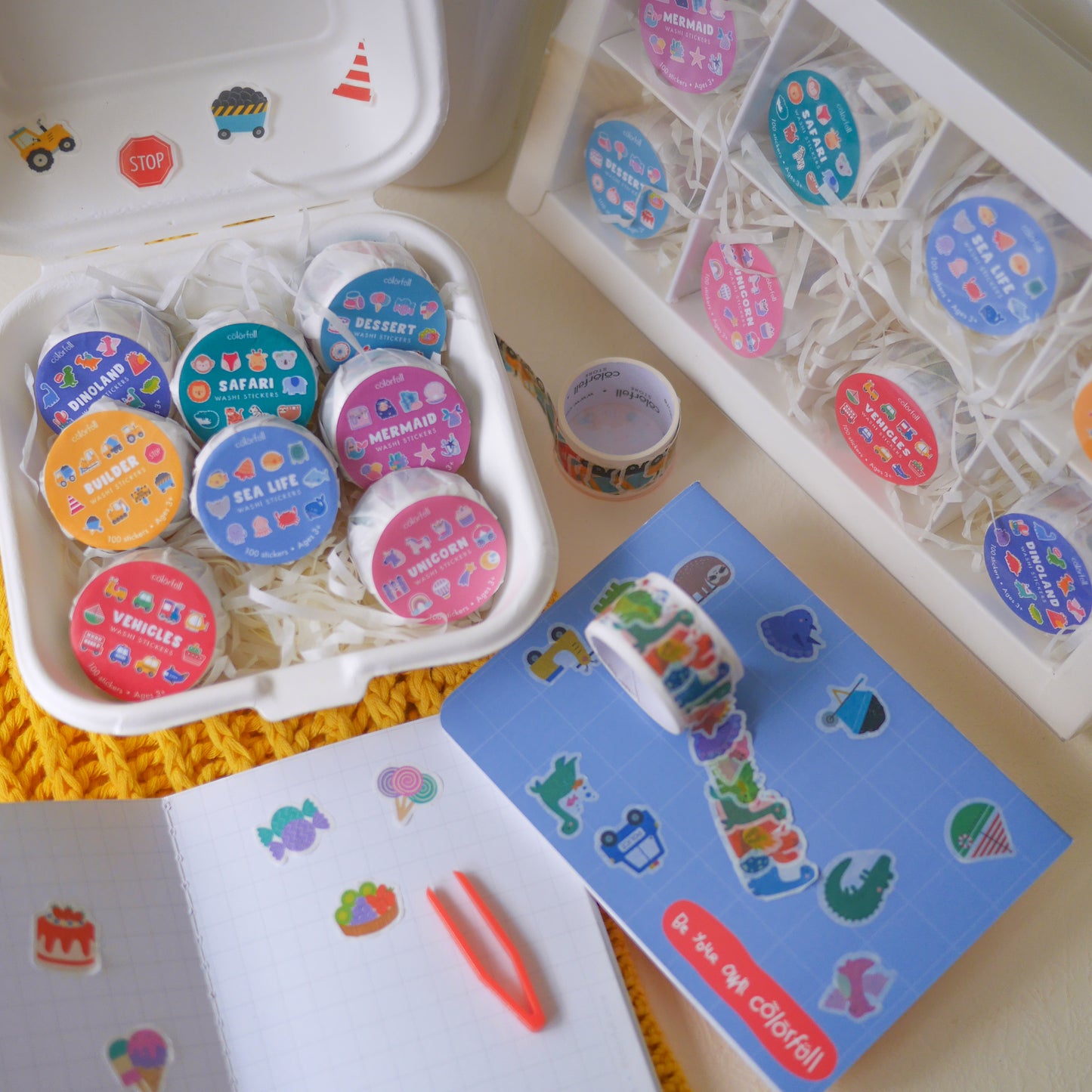 [GIRLS] Washi Wonderland Macaron or Bento Box Set (3-pc)