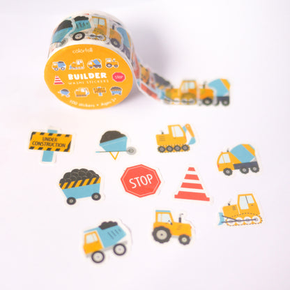 Construction Decorative Washi Stickers for Journaling • Scrapbooking