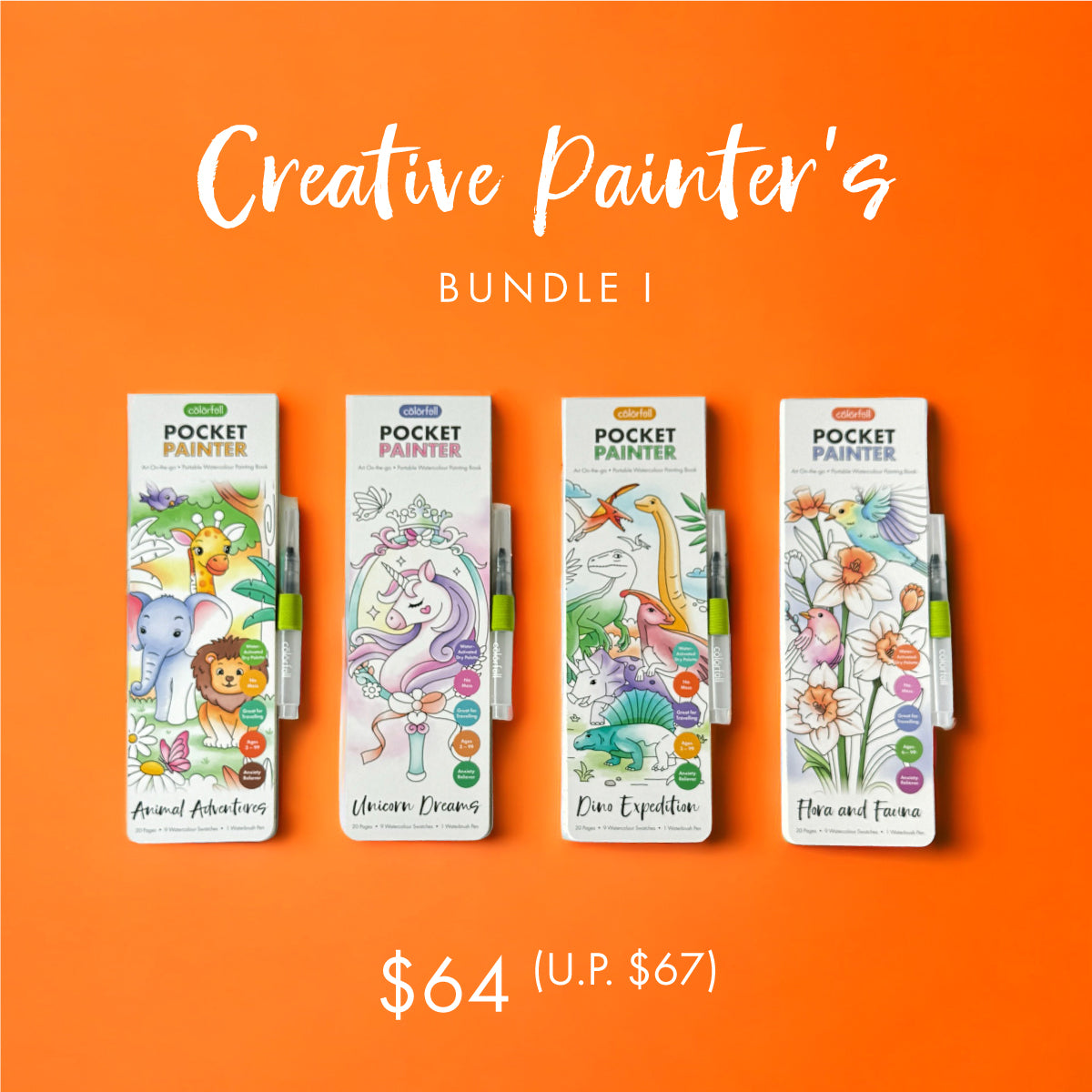 Creative Painter's Bundle I - Pocket Painter Watercolour Painting Book (U.P. $67.60)