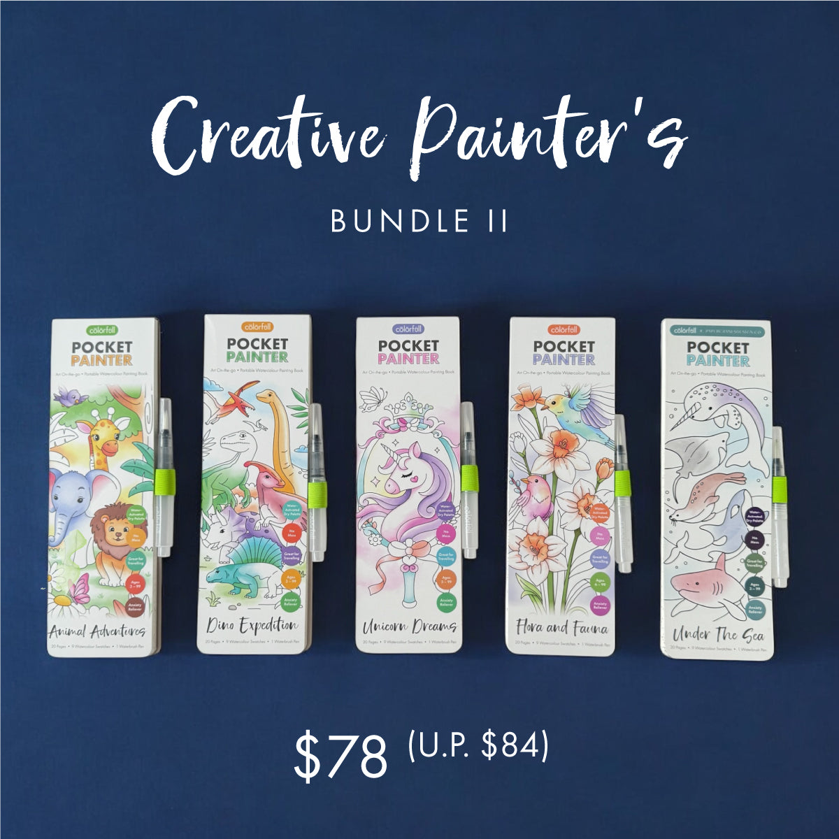 Creative Painter's Bundle - Pocket Painter Watercolour Painting Book (U.P. $84.50)