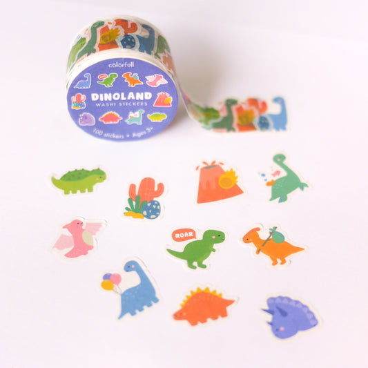 Dinoland Decorative Washi Stickers for Journaling • Scrapbooking