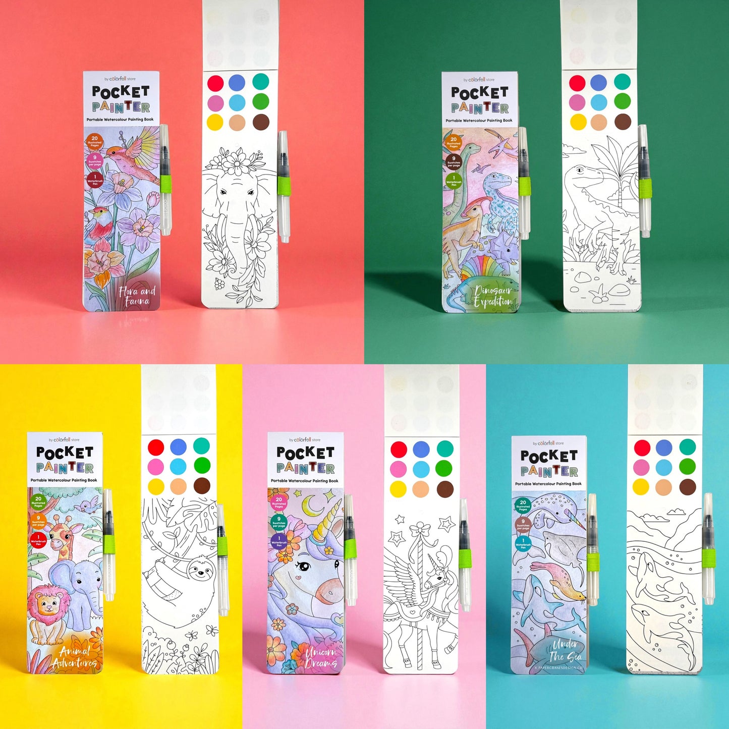 Pocket Painter Portable Watercolour Painting Book by Colorfull Store