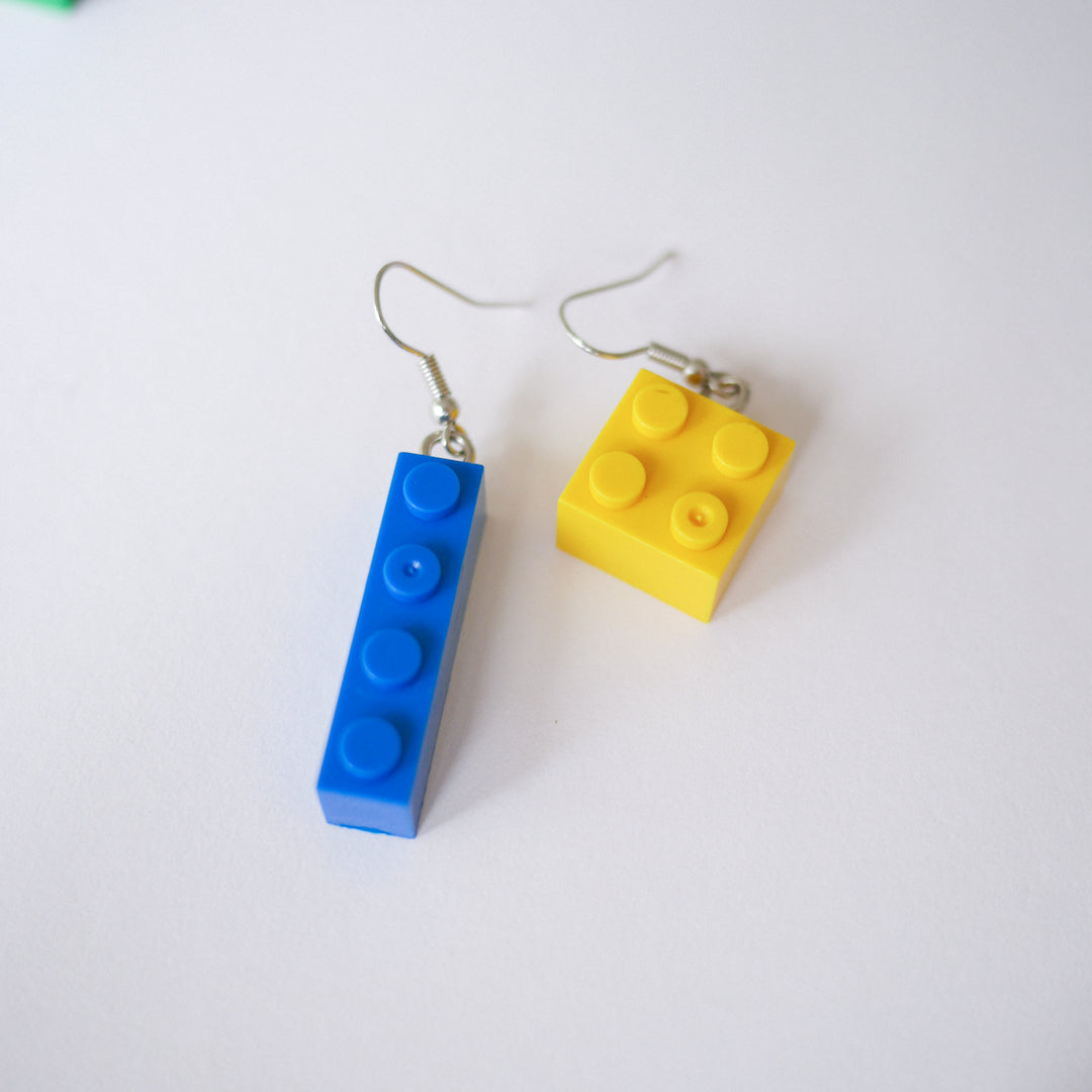 Building-block Hook Earrings - Colorfull