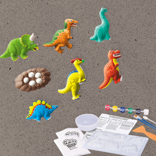 DIY Dinosaur Plaster Painting Fridge Magnet
