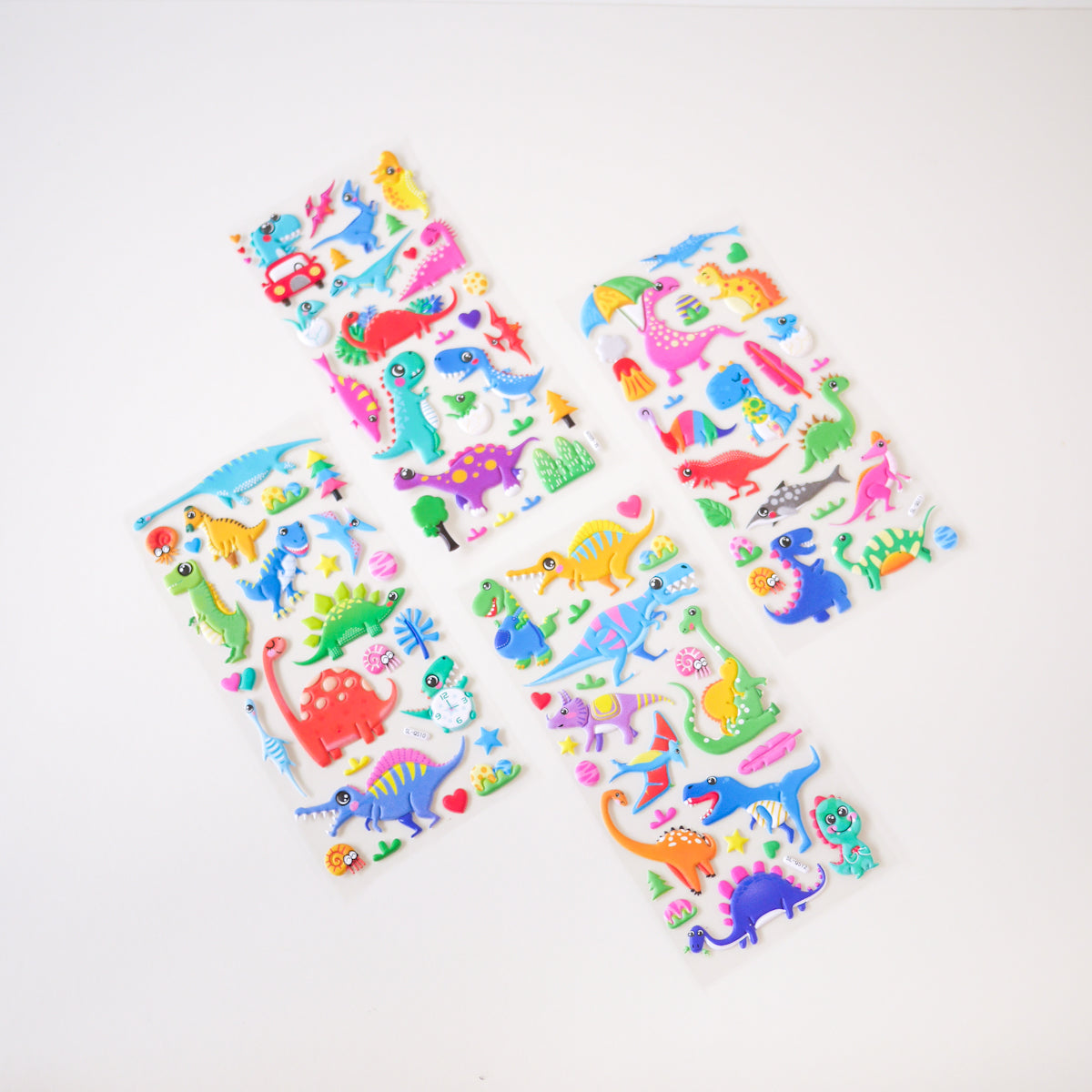 Funky Dino Puffy Stickers (Set of 4)