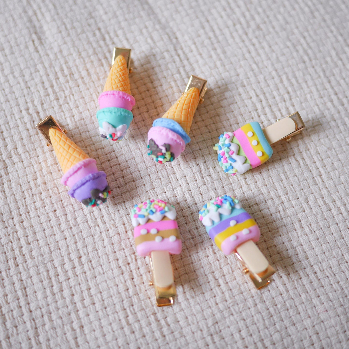 Ice Cream Cone Hair Pins - Colorfull