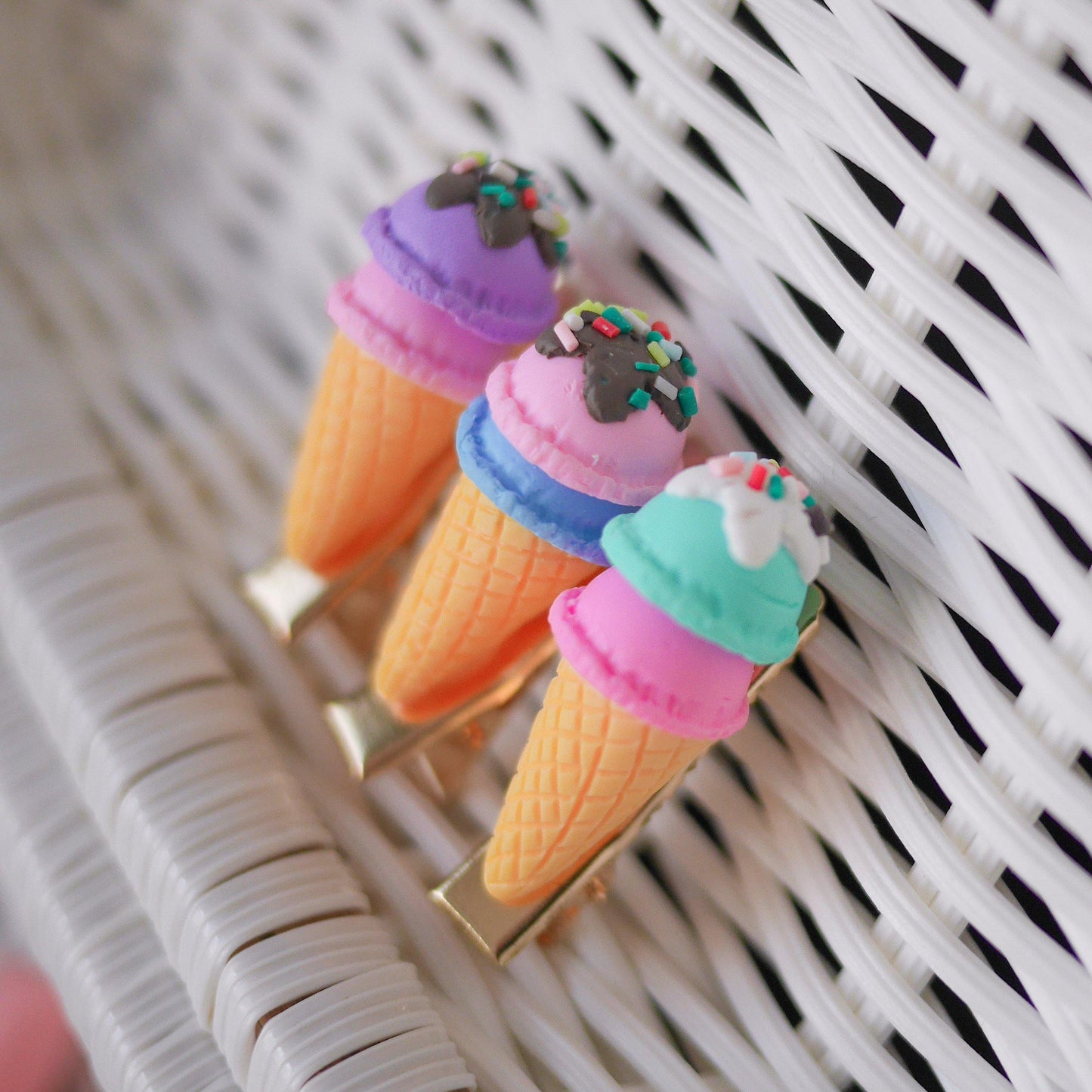 Ice Cream Cone Hair Pins - Colorfull