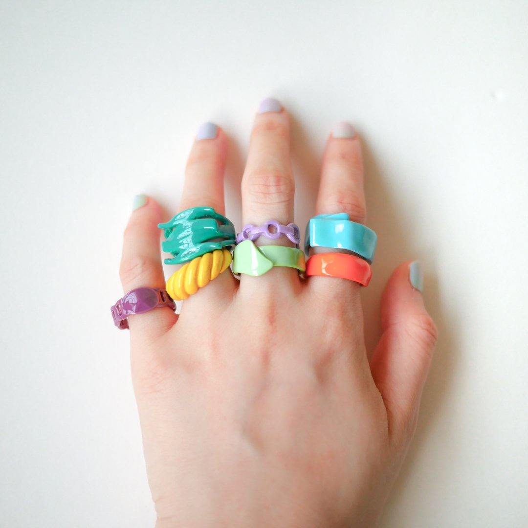 Colourblock Rings - Colorfull