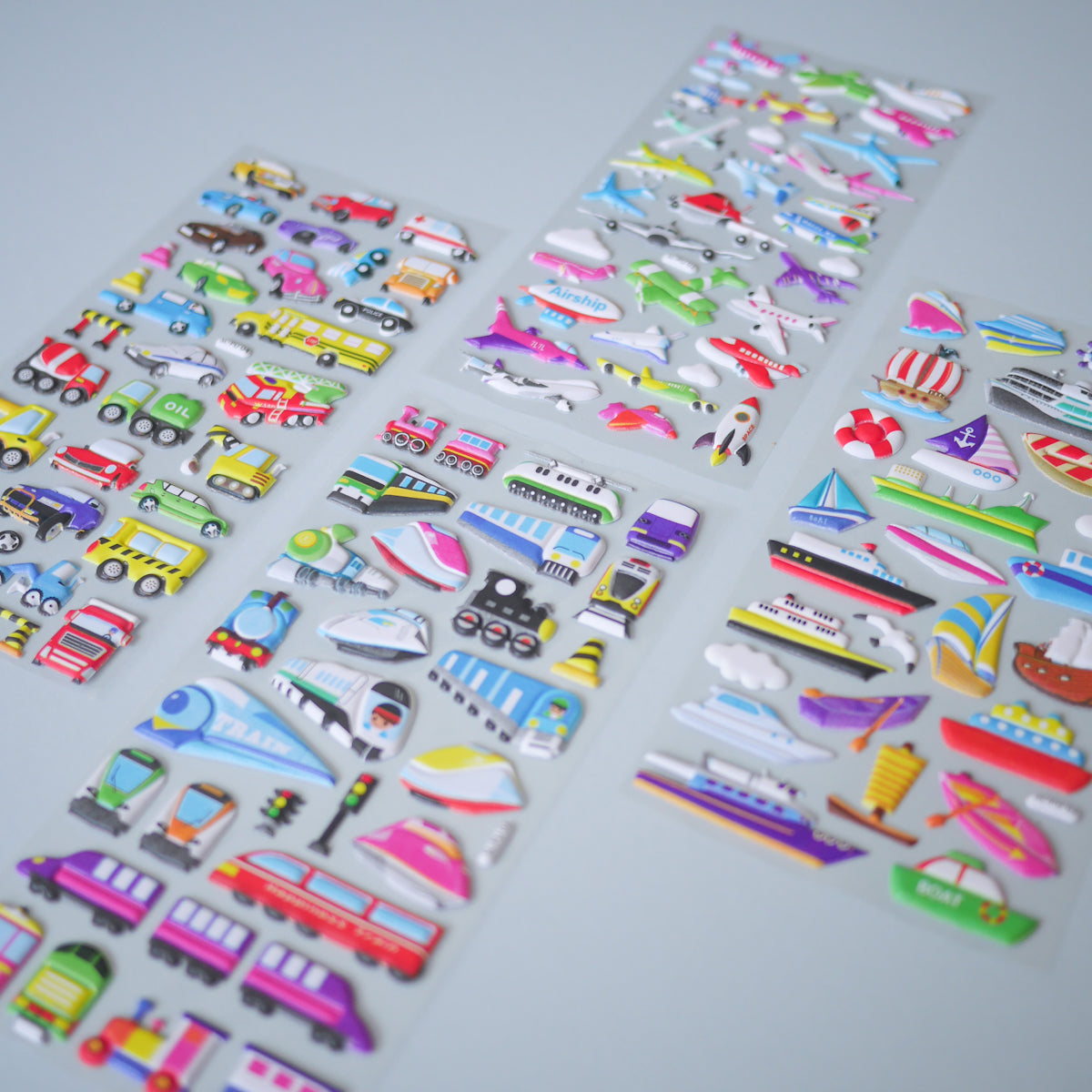 Transportation Puffy Stickers I (Set of 4)