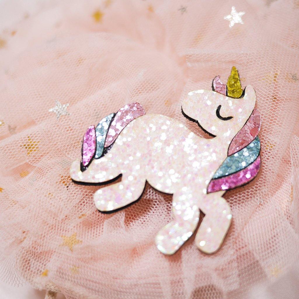 Glitter Unicorn Hair Clip - Colorfull